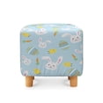 thumbnail image 2 of SCRAWLGOD Easter Rabbit Egg Carrot Chick Print Blue Ottoman Cover, Square Stretch Square Ottoman Covers Slipcover Soft Storage Footrest Protection for Living Room Removable Footstool Cover, 2 of 7