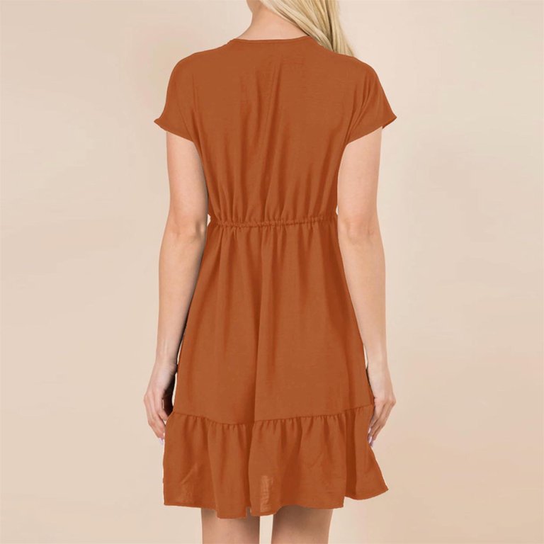 rust colored dress short Hawa Short Dress Rust Sunflower River Goddess