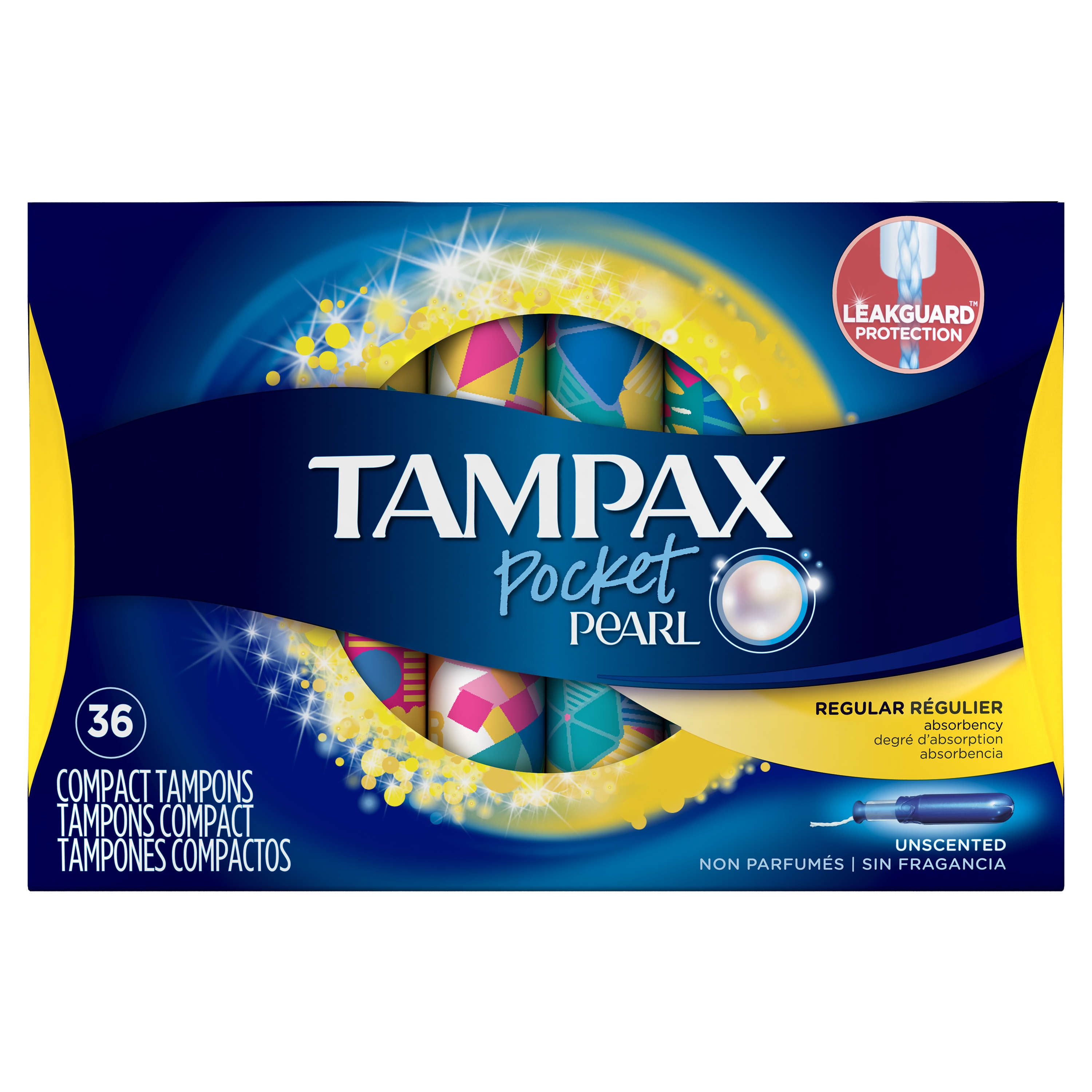 Tampax Pocket Pearl Plastic Tampons, Unscented (Choose Size and Count