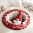 thumbnail image 3 of Christmas 3D Rug,Christmas Optical Illusion Rugs,Santa Claus Quilted & Quilted Round Mat,ChristmasNon- Visual Door Mat for ChristmasIndoor Outdoor Home Party (23.6 Inch), 3 of 7