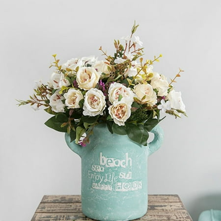 European Bouquet - Simulation flower European style bouquet of Maria Rose fake flower wedding layout home shopping mall potted ornaments Milk