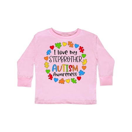 

Inktastic I Love my Stepbrother Autism Awareness Gift Toddler Boy or Toddler Girl Long Sleeve T-Shirt