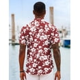 thumbnail image 4 of COOFANDY Mens Beach Shirts Short Sleeve Floral Button Down Shirt Island Cruise Ship Essentials, 4 of 7