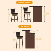 TrumanPick 30 Swivel Barstool Set of 4 Bar Height Bar Stools High Back Leather Bar Chairs for Kitchen Island Cappuccino Finish, 4 Pack