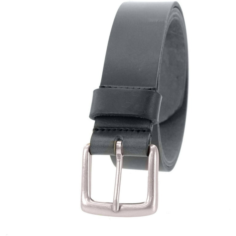 1-1/2 in. US Steer Hide Harness Leather Belt w/ Antq. Nickel