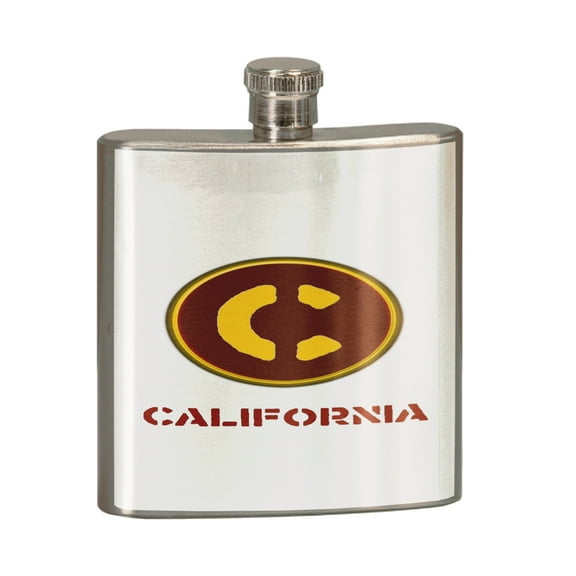 KuzmarK 6 oz. Stainless Steel Pocket Hip Liquor Flask - California California