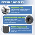 thumbnail image 4 of 10Pcs Steel Wool Scrubber, Steel Wool Pads with 2Pcs Handle, Stainless Steel Scrubber for Dishes, Kitchen, Cleaning, Stoves, Pots and Pans, Grill, Wash Sink, Cleaning Dishes, 4 of 8