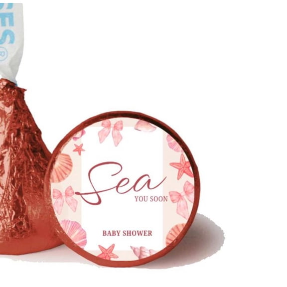 Sea You Soon | Ocean Theme Baby Shower Candy Stickers | Baby Shower Favors