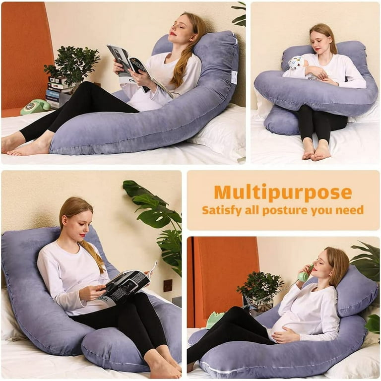 MODUO Pregnancy Pillows, 7LB J-Shaped Full Body Maternity Pillow