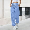 thumbnail image 2 of ManxiVoo Womens High Waisted Wide Leg Joggers with Pockets Comfortable Workout Trousers XXL Size Sky Blue, 2 of 8