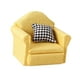 thumbnail image 4 of Modelo de sofá en miniatura, sillón de tela, accesorio DIY decorativo con almohada amarillo, 4 of 9