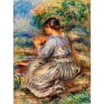 thumbnail image 4 of Renoir, Pierre-Auguste 19x24 Black Modern Framed Museum Art Print Titled - Girl Seated in a Landscape 1914, 4 of 6