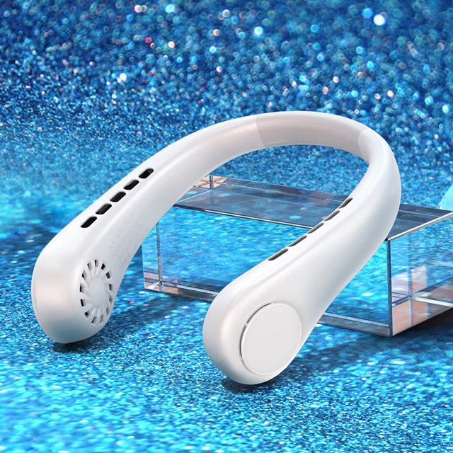 Ventilador de cuello colgante sin aspas Mini ventilador portátil cómodo para el hogar (blanco) Ndcxsfigh Libre de BPA