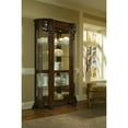 thumbnail image 4 of Lighted Curved Front 4 Shelf Curio Cabinet in Maple Brown by Pulaski Furniture, 4 of 9