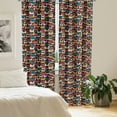 thumbnail image 2 of Ambesonne Cats Curtains, Cartoon Animals Composition, Pair of 28"x84", Multicolor, 2 of 5