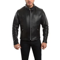 Reed Men's Tall Leather Motorcycle Jacket 3XLTall Black