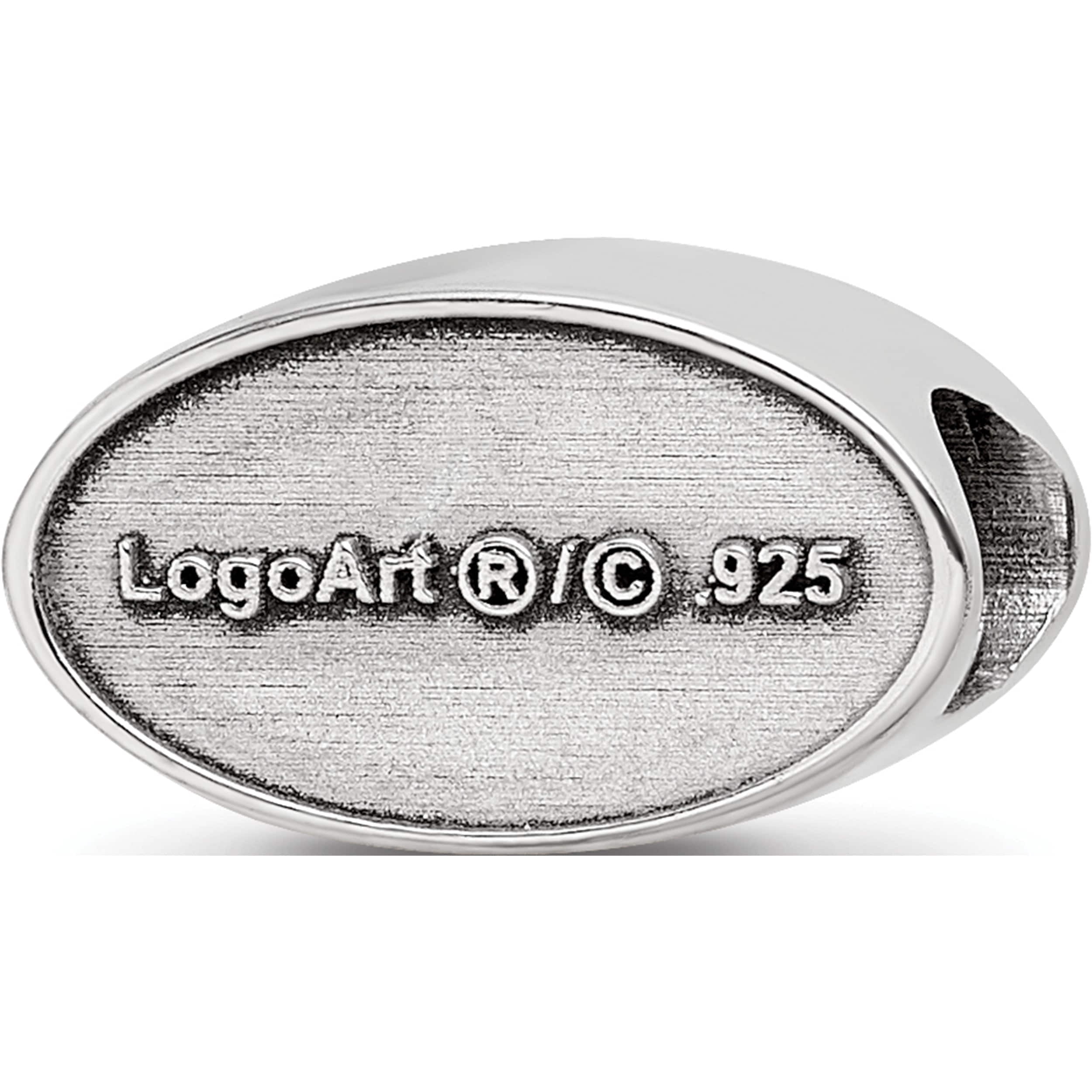 Sterling Silver Logoart Kappa Gamma Oval Letters Bead (0.35 X 0.6) Made In United States kkg002bd-ss