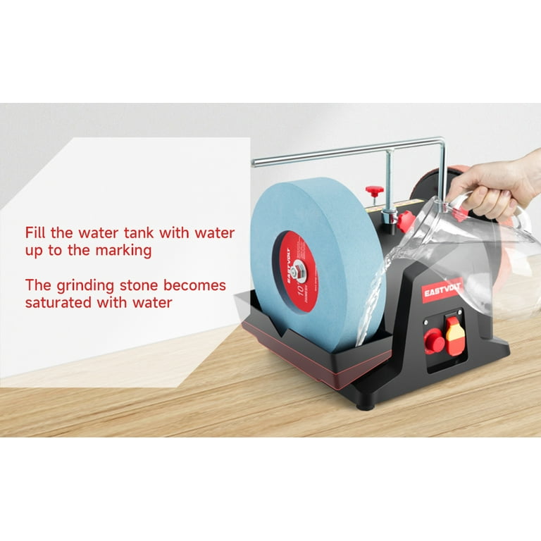 Water-Cooled Sharpening System, 10 Electric Sharpening Stone, 110V Low  Speed Grinding Machine, Blade Sharpener, for Kitchen with 8  Leather-Stropping