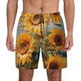 thumbnail image 2 of Picia Sunflower Field Art pattern Mens Swim Trunks with Compression Liner Stretch Beach Shorts Quick Dry with Zipper Pockets No-Chafing Board Shorts-X-Large, 2 of 9