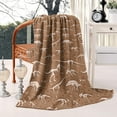 thumbnail image 2 of Brown White Dinosaurs Fossils Pattern Blanket,Comfortable Soft Lamb Wool Throw Blanket,All Season,Warm Lightweight Blankets for Sofa Bed Couch Living Room Chair,50"x60", 2 of 4