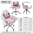 thumbnail image 7 of ZIATUBLES Pink Butterfly Flower Print Curved Back Dining Chair Slipcover Stretchable Swivel Bar Stool Cover with Backs Removable Accent Vanity Desk Chair Protector Home Living Room Decor, 7 of 7