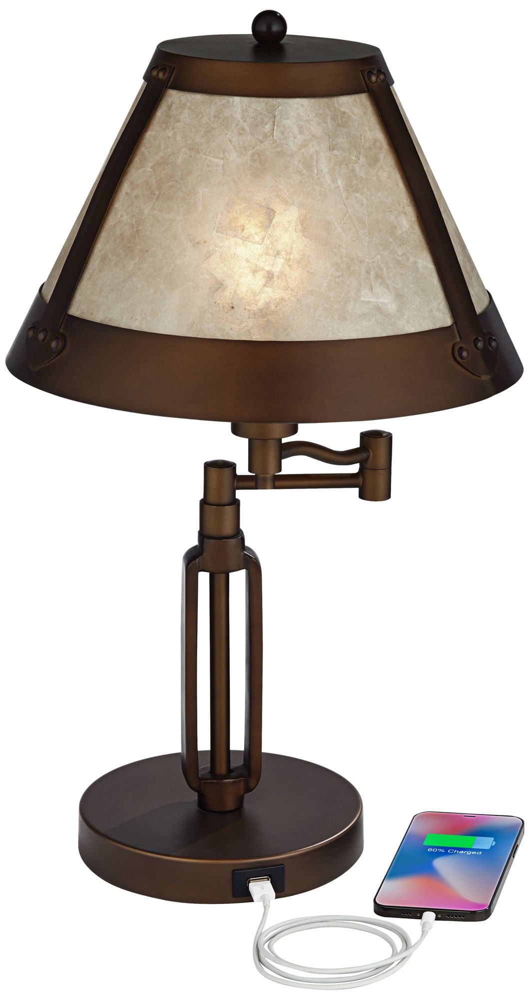 Bejamin 26.5 inch 100 watt Flat Black and Satin Brass Table Lamp Portable  Light