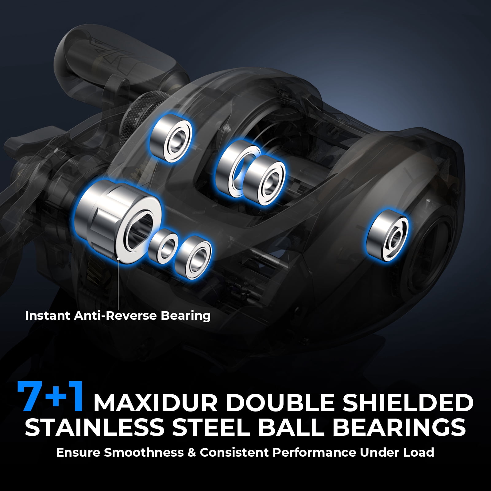 KastKing Baitcasting Reel, Low Profile Baitcaster, 7.2:1 Magnetic Braking SystemFreshwater & Inshore Fishing Reel- Megatron 100