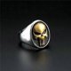thumbnail image 2 of Anillo de motociclista de Acero inoxidable yuxing con calavera plata dorado tamaño 10, 2 of 5