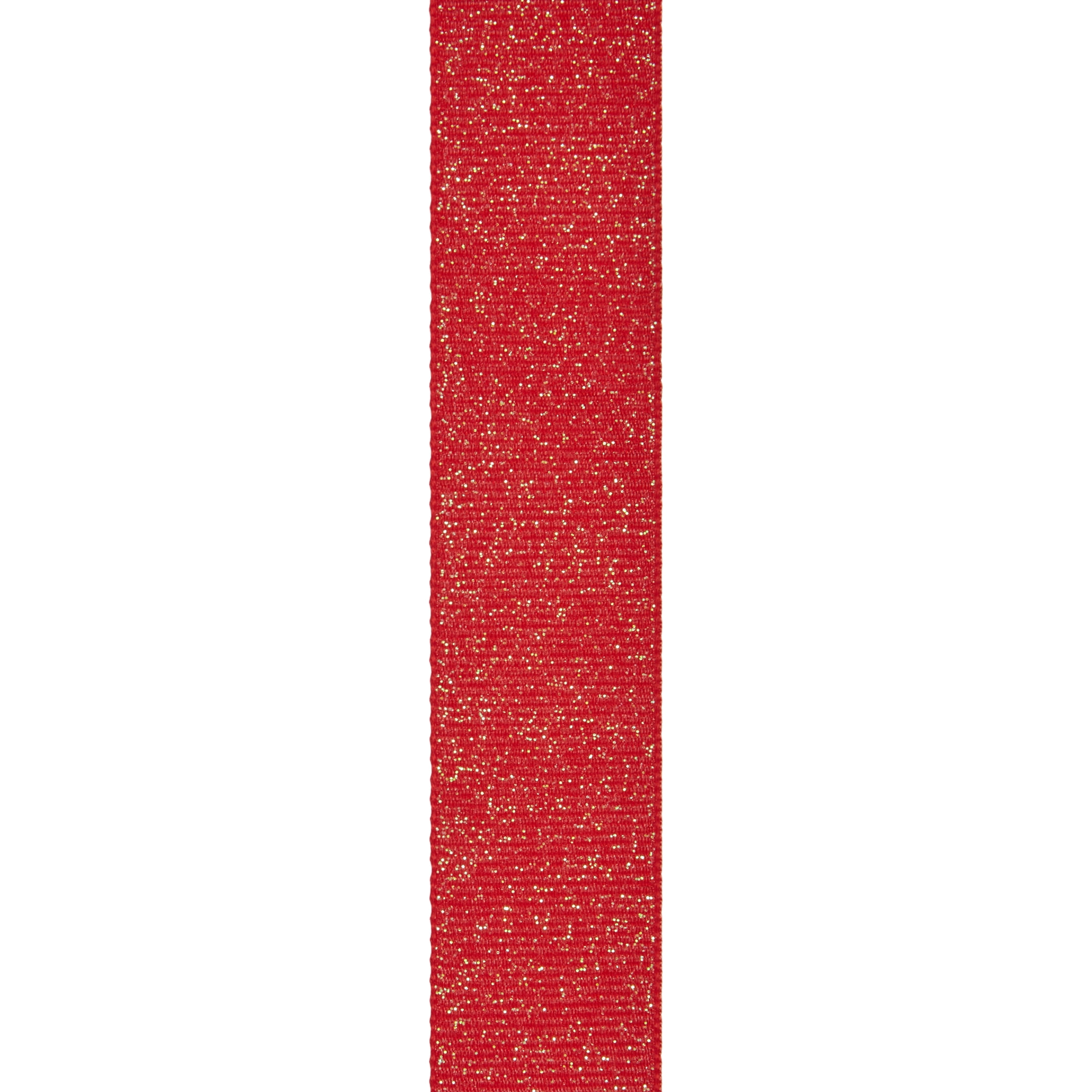 (3 pack) Offray Ribbon, Red 7/8 inch Grosgrain Glitter Polyester Ribbon, 9 feet