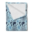 thumbnail image 2 of Compass Soft Flannel Fleece Blanket, World Map Pattern Vintage Inspirations Arrows and Windrose Continents Grunge, Cozy Plush for Indoor and Outdoor Use, 70" x 90", Pale Blue Indigo, by Ambesonne, 2 of 5