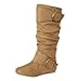 thumbnail image 3 of Forever Link Bottes Mi-Mollet à Talon Plat pour Femmes Klein-70 Bout Rond Fermé Boucle, Beige, 6, 3 of 3