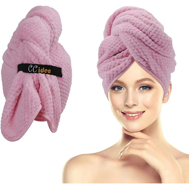 CCidea 40"x22.5" Large Microfiber Hair Towel, 1 Pack Fast Drying Hair Towel Wraps for Wet Hair