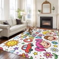 thumbnail image 2 of Children's Day Area Rugs 5'x8', Washable Small Throw Rugs for Classroom Bedroom, Cartoon Cute Watercolor Truck Flower Indoor Outdoor Rug Non-Slip Low Pile Carpet Runner Reversible Floor Mats, 2 of 8