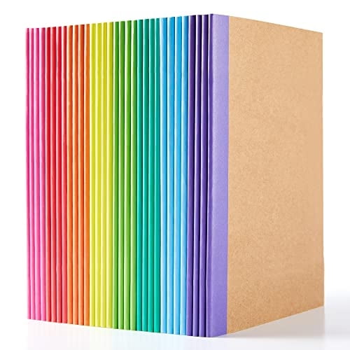 Cuadernos A5 Feela 32 Pack Kraft Forrado en blanco y rayado 60 páginas 8 colores