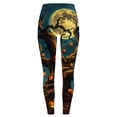 thumbnail image 4 of Lovzfmll Yoga Leggings for Women, Halloween Print Stretch Active, Slim Ankle Length Leggings Green, XL, 4 of 6
