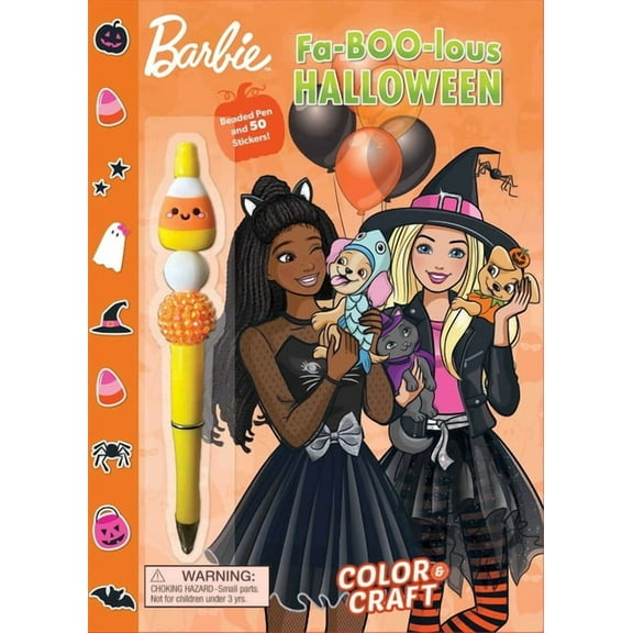 Color & Activity with Multicolor Pen Barbie: Fa-Boo-Lous Halloween, (Paperback)