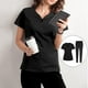 thumbnail image 5 of Uniforme de atención médica Colcomx con cuello en V Ropa de trabajo de enfermera M negro, 5 of 8