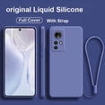 thumbnail image 2 of Xiaomi Redmi Note 12s A2 12 Pro 5G + Plus 4G Funda De Goma De Silicona Líquida De Borde Recto + Cordón Mate TPU Carcasa Correa A Prueba De Golpes, 2 of 4
