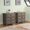 thumbnail image 3 of Odette 3 Drawer Framed Bedroom Nightstand Set in Gray Wash, 3 of 5