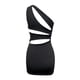thumbnail image 5 of Vestido mini sexy negro de un solo hombro para mujer - Vestido de fiesta de verano sin espalda con tejido elástico, 5 of 8
