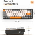 thumbnail image 4 of ZIYOULANG Type C Wireless Mechanical Keyboard with Dual Mode 2-in-1 Receiver, Light Yellow-Red, 4 of 10