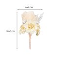 thumbnail image 2 of Guardurnaity Ramillete de flores artificiales para baile de graduación, hecho a mano, muñeca multicolor, flores, adorno, ojal, novia, novio, Unisex Accesorios de disfraces Oro Guardurnaity AP018992-01, 2 of 6