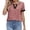 Pink, variant on Women's T-Shirts - Everyday Wear Casual Top with Modern Color Block V-Neck Design for Women
