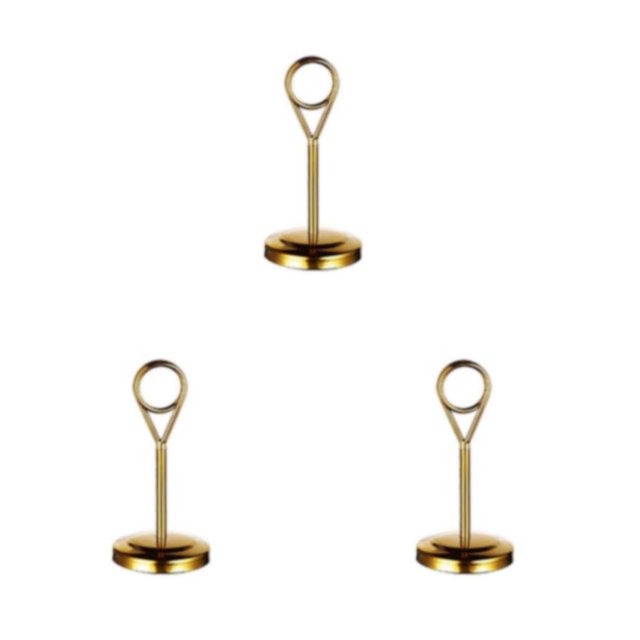 Redempat Stainless Table Number Holder Sign Holder Photo Stand for Hotel en Gold 10cm 3Set