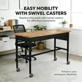 thumbnail image 4 of 70 Inch Adjustable Workbench with Power Outlet, 2500 LBS Heavy Duty Workbench with Hardwood Top, 6-Level Height Adjustable Garage Work Table with Wheels, Rolling Workstation for Workshop, 4 of 9