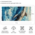 thumbnail image 2 of Dolphin Chiffon Hair Scarf for Women, Lightweight Breathable Silk Scarf, 180*73 inches, Head Wrap for Summer and Fall Fashion, 2 of 6