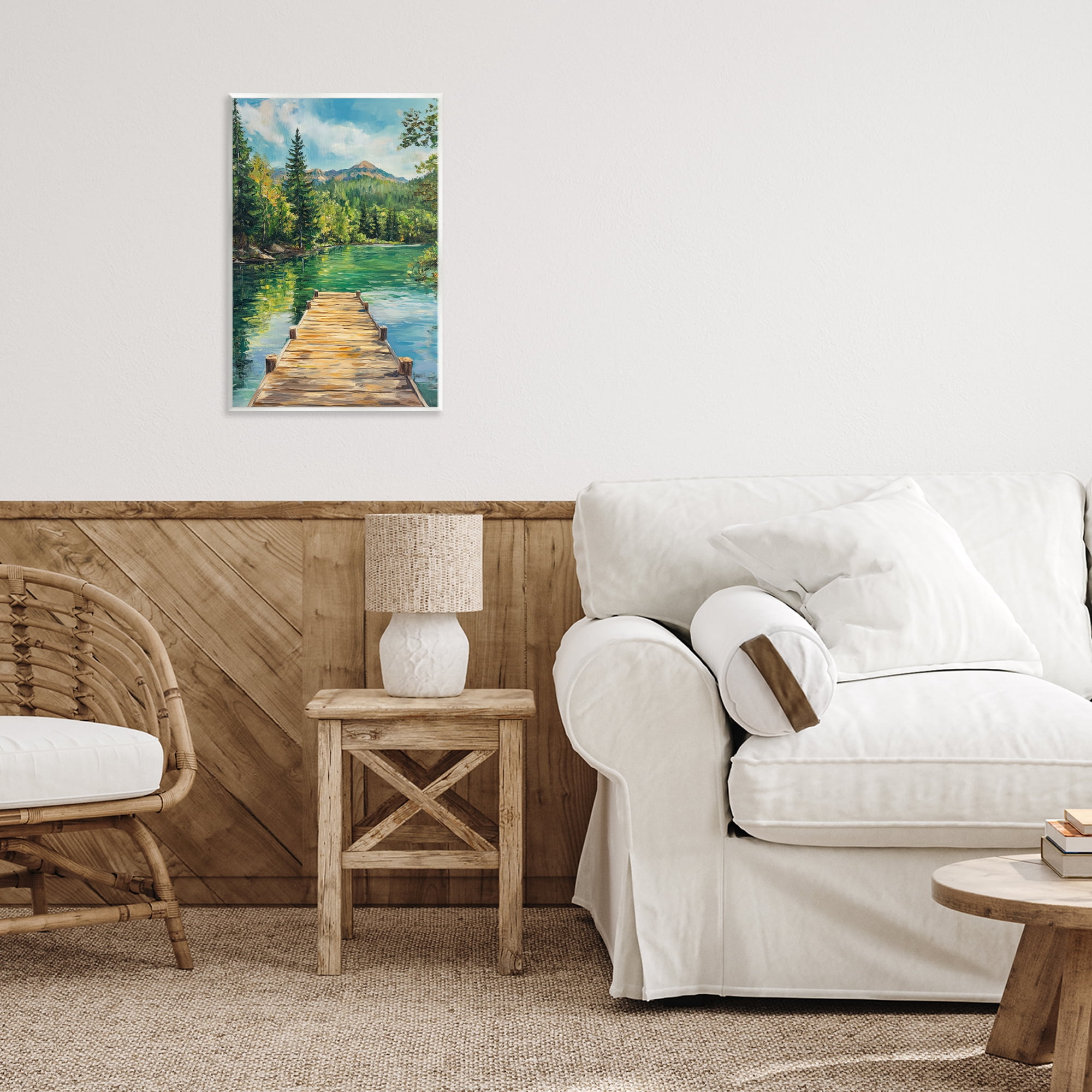 Stupell Industries Sunlit River Dock Wall Plaque Art, design by Petal Prints Design
