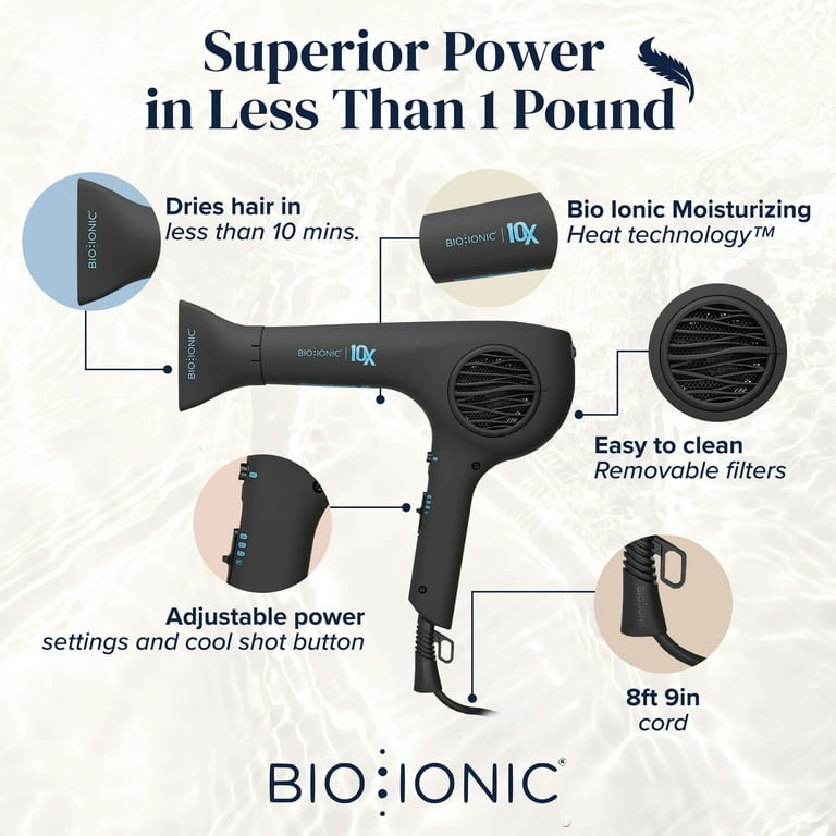 Bio Ionic 10X UltraLight Speed Professional Hair Dryer - 1800W