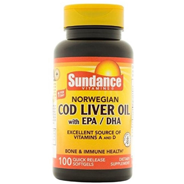 Sundance Vitamins Norwegian Cod Liver Oil, 100 ea (Pack of 4) Walmart