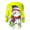 thumbnail image 5 of GERsome Womens Christmas Tops Women's Cute Xmas Snowman Shirts Funny Graphic 3/4 Length Sleeve Tops Round Neck Shirt Basic Ladies Clothing Size L, 5 of 5